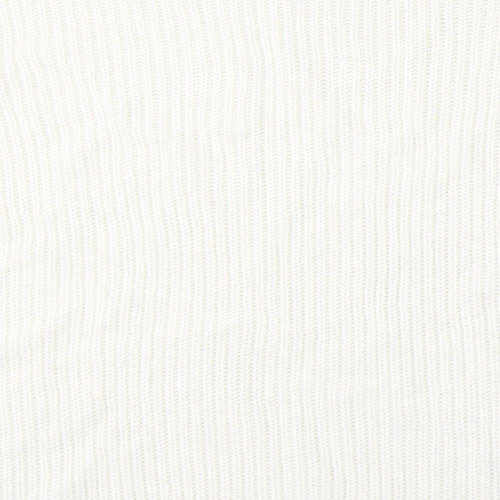 Peacocks Womens White Round Neck  Acrylic Pullover Jumper Size XL