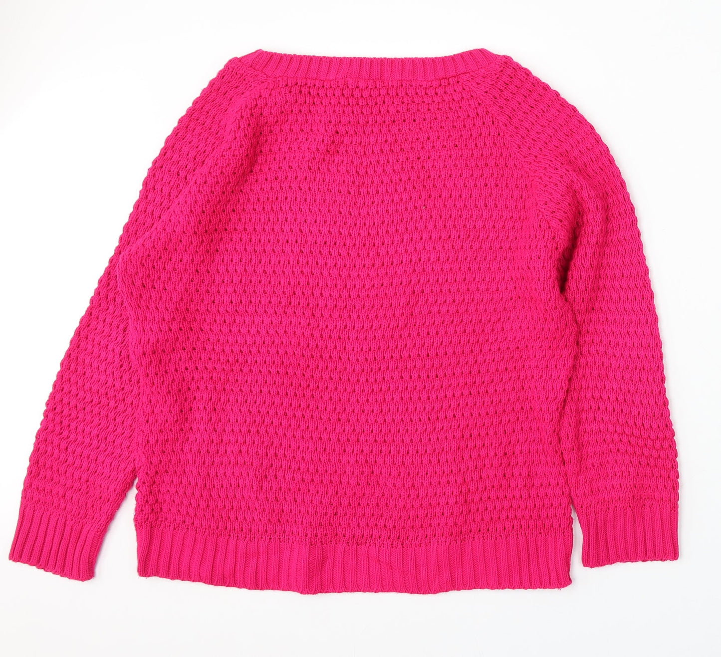 Internacionale Womens Pink Round Neck  Acrylic Pullover Jumper Size L