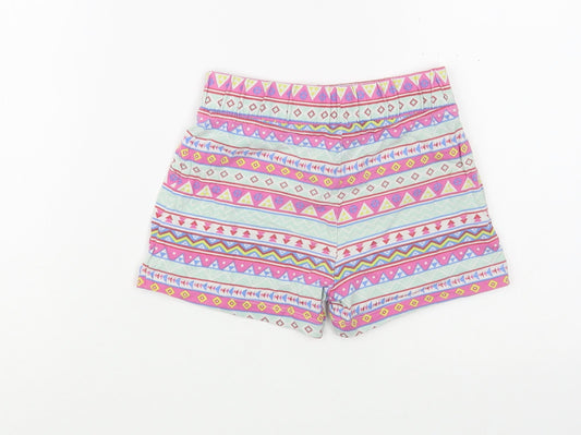 Dunnes Stores Girls Multicoloured Geometric Cotton Bermuda Shorts Size 6 Years  Regular