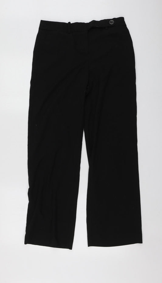 NEXT Womens Black  Polyester Trousers  Size 8 L29 in Regular