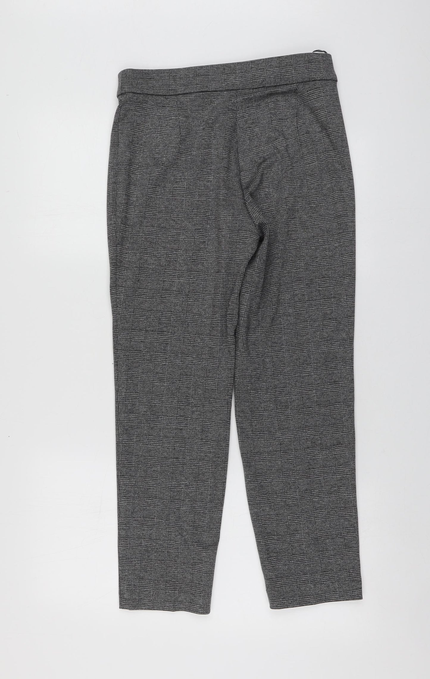 M7S Womens Grey Plaid Polyester Chino Trousers Size 10 L25 in Regular