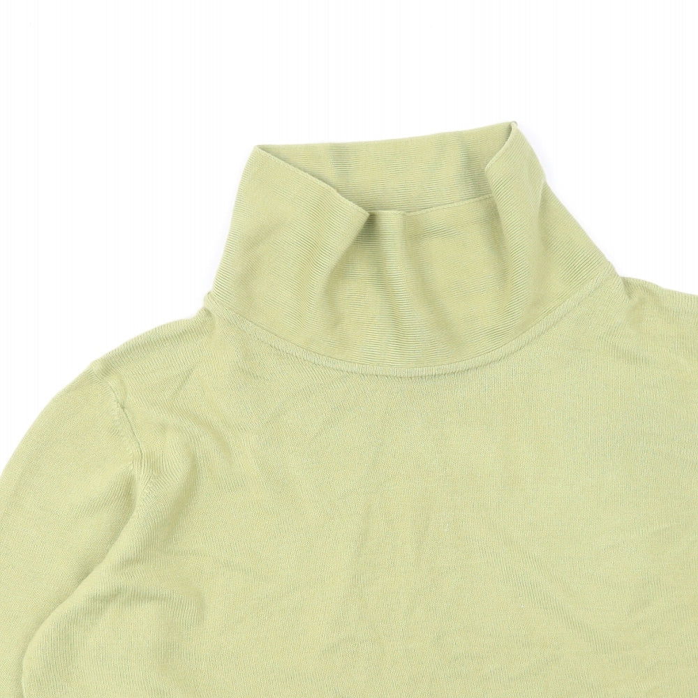 Marks and Spencer Womens Green High Neck  Acrylic Pullover Jumper Size 18