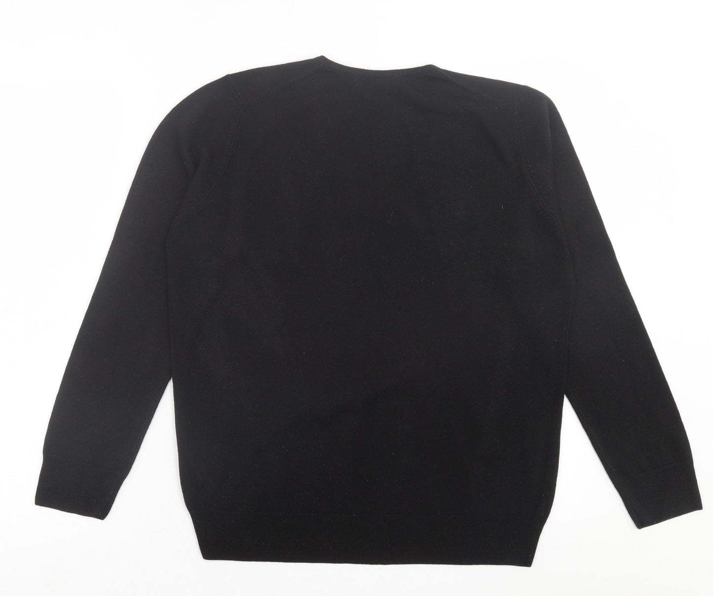 Marks and Spencer Womens Black V-Neck  Acrylic Pullover Jumper Size 12