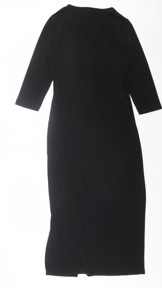 Savoir Womens Black  Polyester A-Line  Size 12  V-Neck Pullover