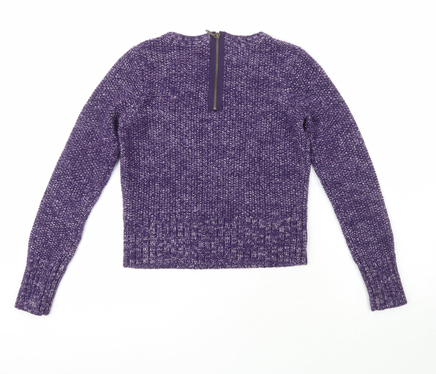 Preworn Womens Purple Crew Neck  Wool Pullover Jumper Size L
