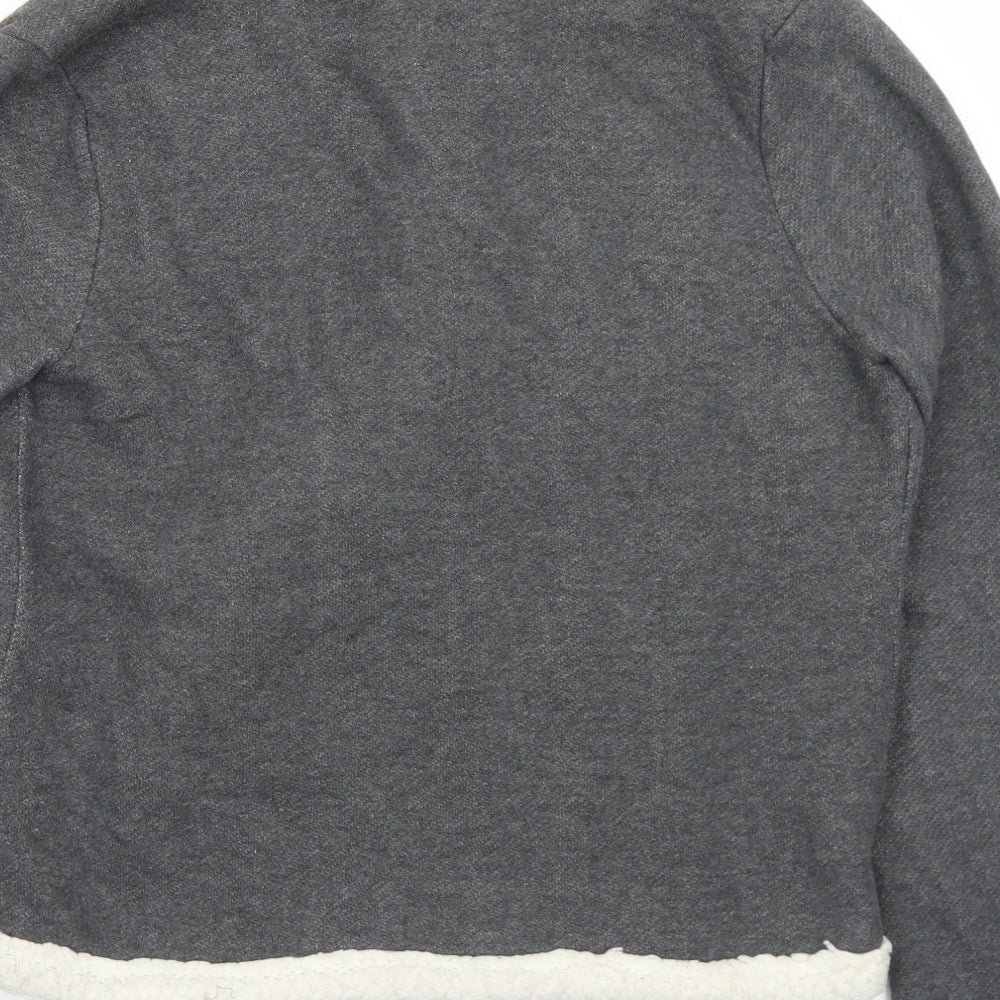 Derek Heart Womens Grey Collared  Cotton Cardigan Jumper Size M