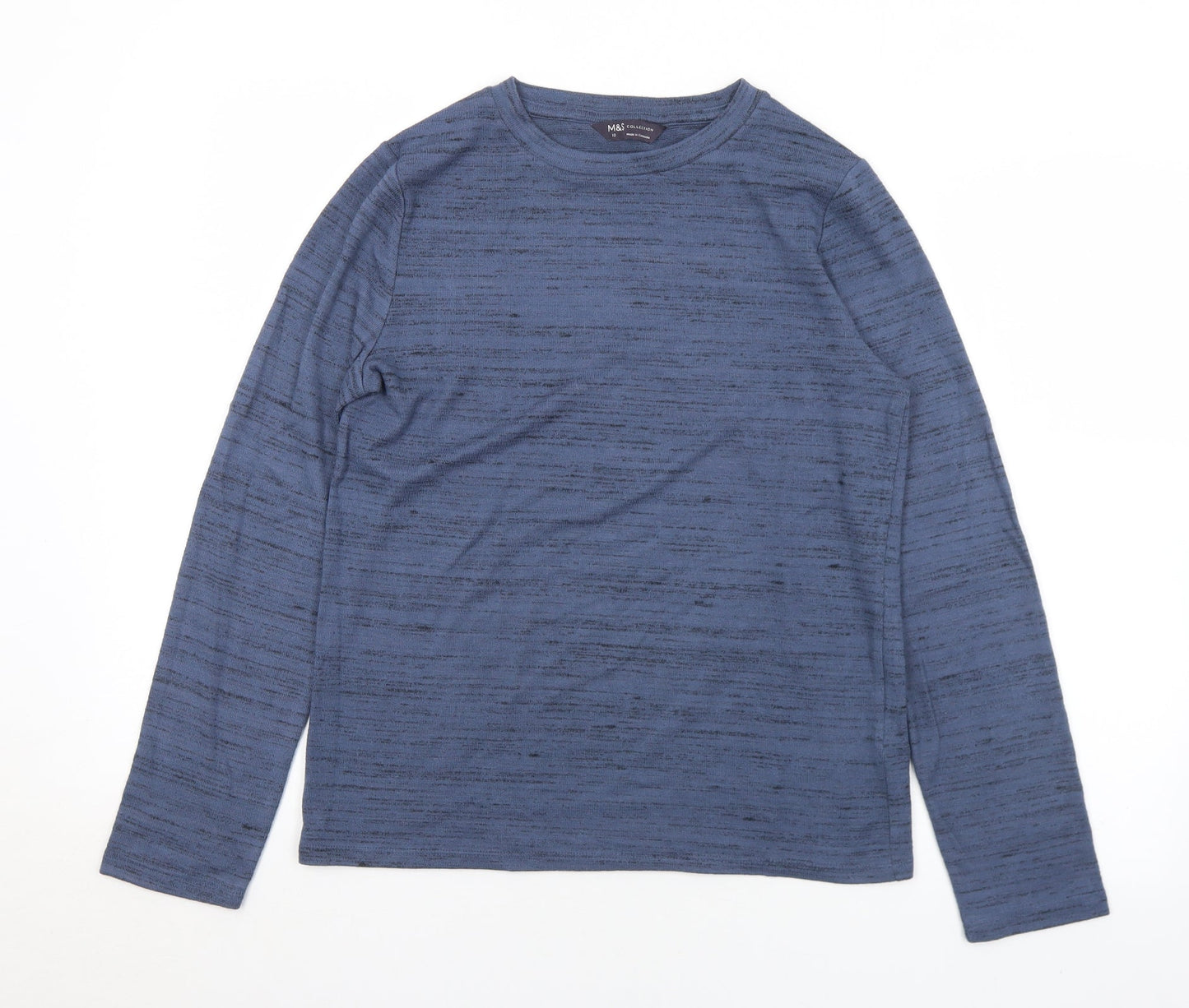 Marks and Spencer Womens Blue Round Neck  Polyester Pullover Jumper Size 10