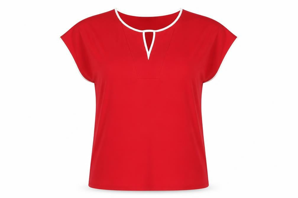 ESPRIT Womens Red  Polyester Jersey T-Shirt Size M Crew Neck