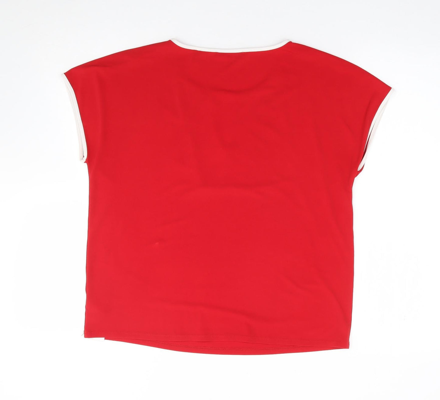 ESpirit Womens Red  Polyester Jersey T-Shirt Size M Crew Neck