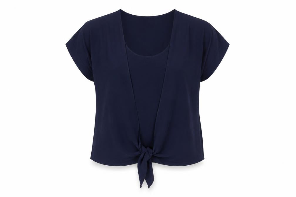 Dorothy Perkins  Womens Blue  Polyester Kimono Blouse Size 14 Scoop Neck