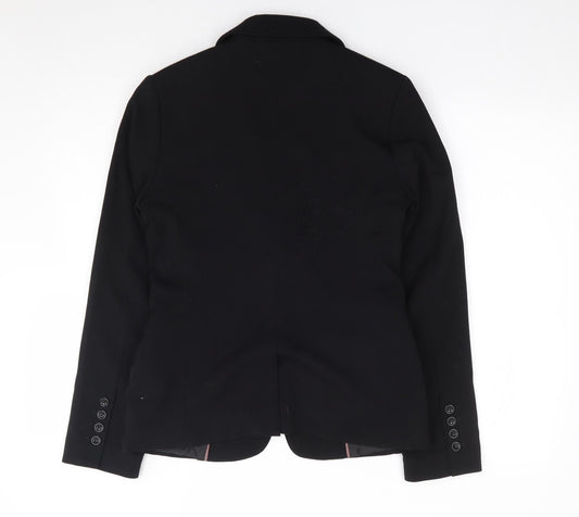 H&M  Womens Black  Polyester Jacket Suit Jacket Size 10