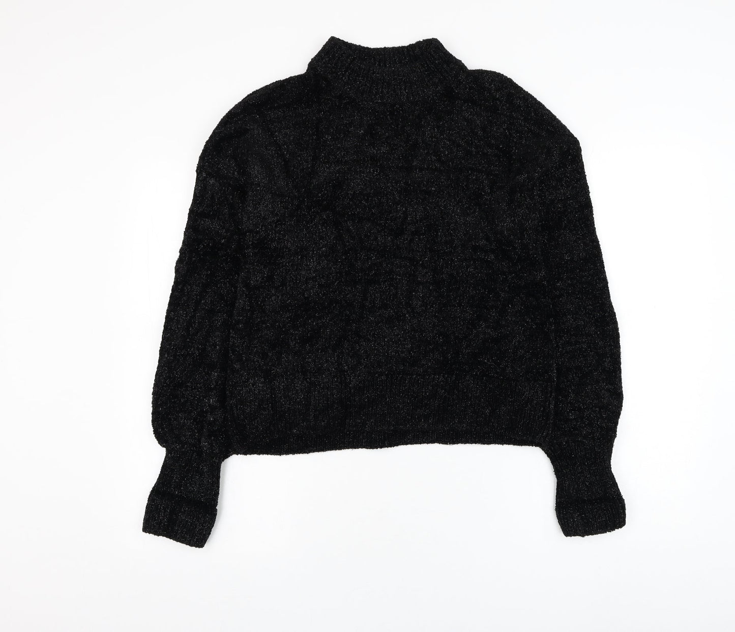 H&M Womens Black Mock Neck  Polyamide Pullover Jumper Size 6