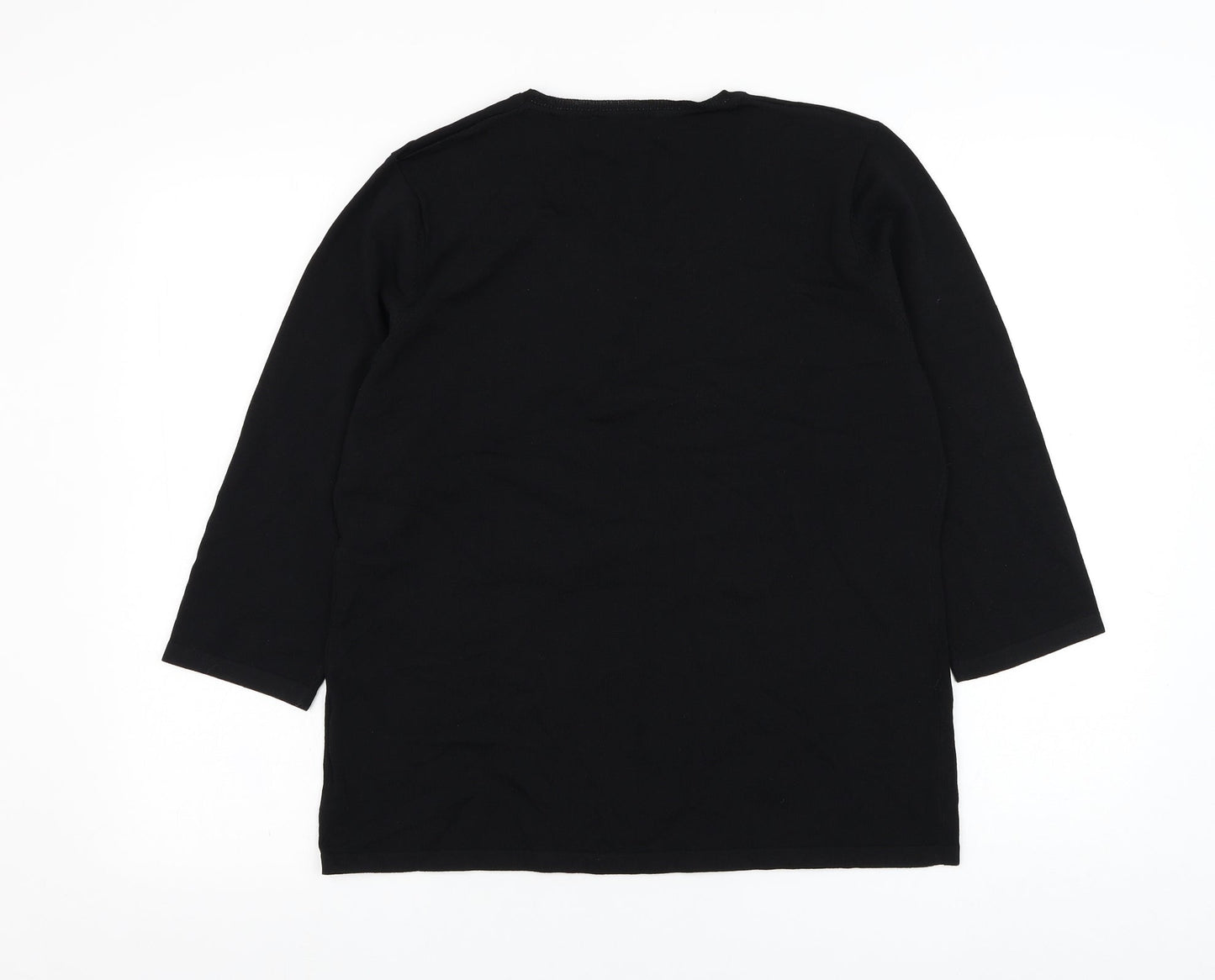 Signature Experience Womens Black Round Neck  Viscose Pullover Jumper Size L