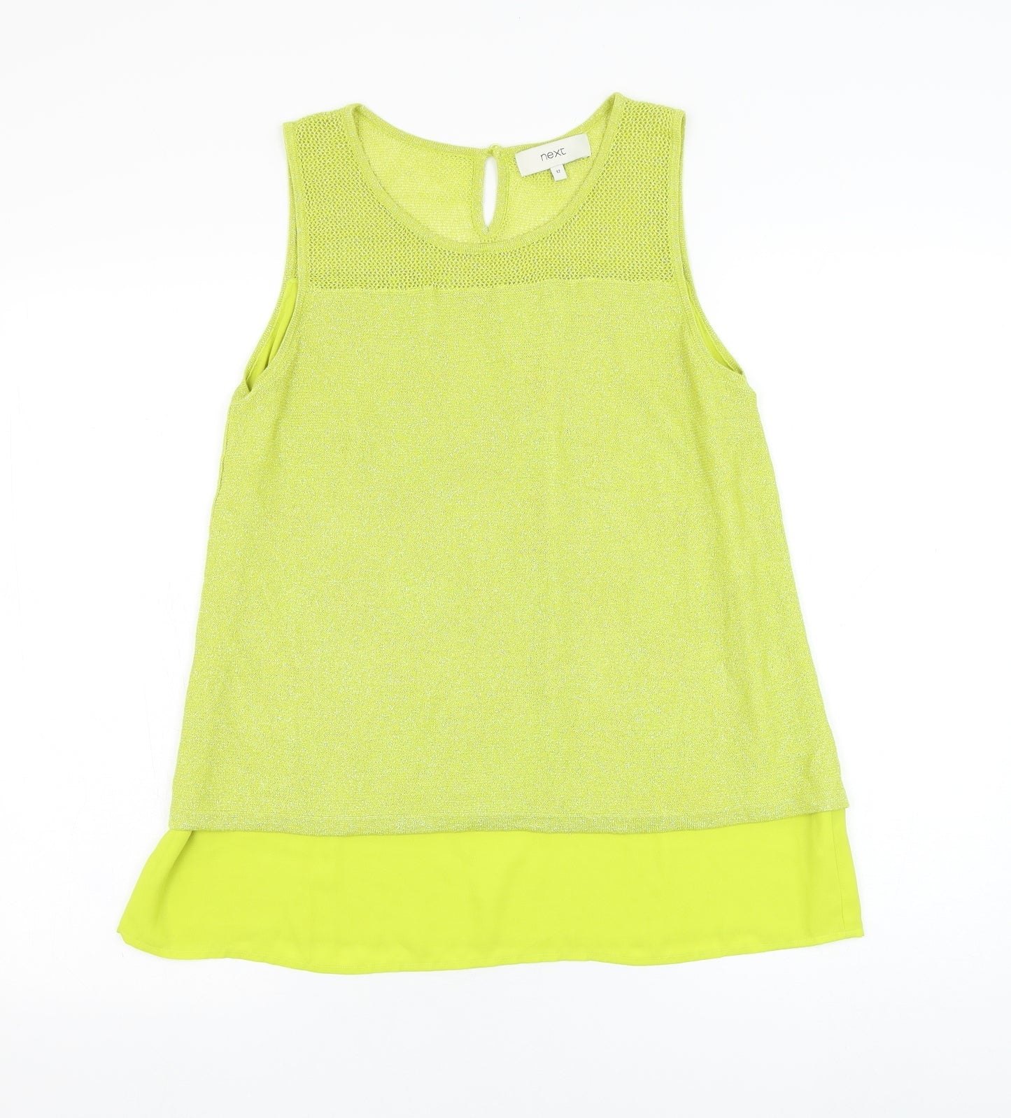 NEXT Womens Green  Viscose Basic Tank Size 12 Round Neck