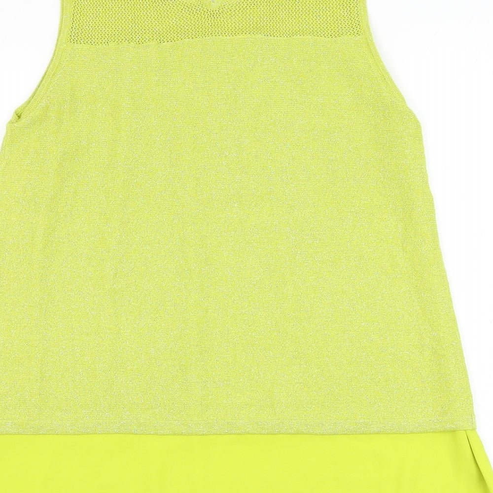 NEXT Womens Green  Viscose Basic Tank Size 12 Round Neck
