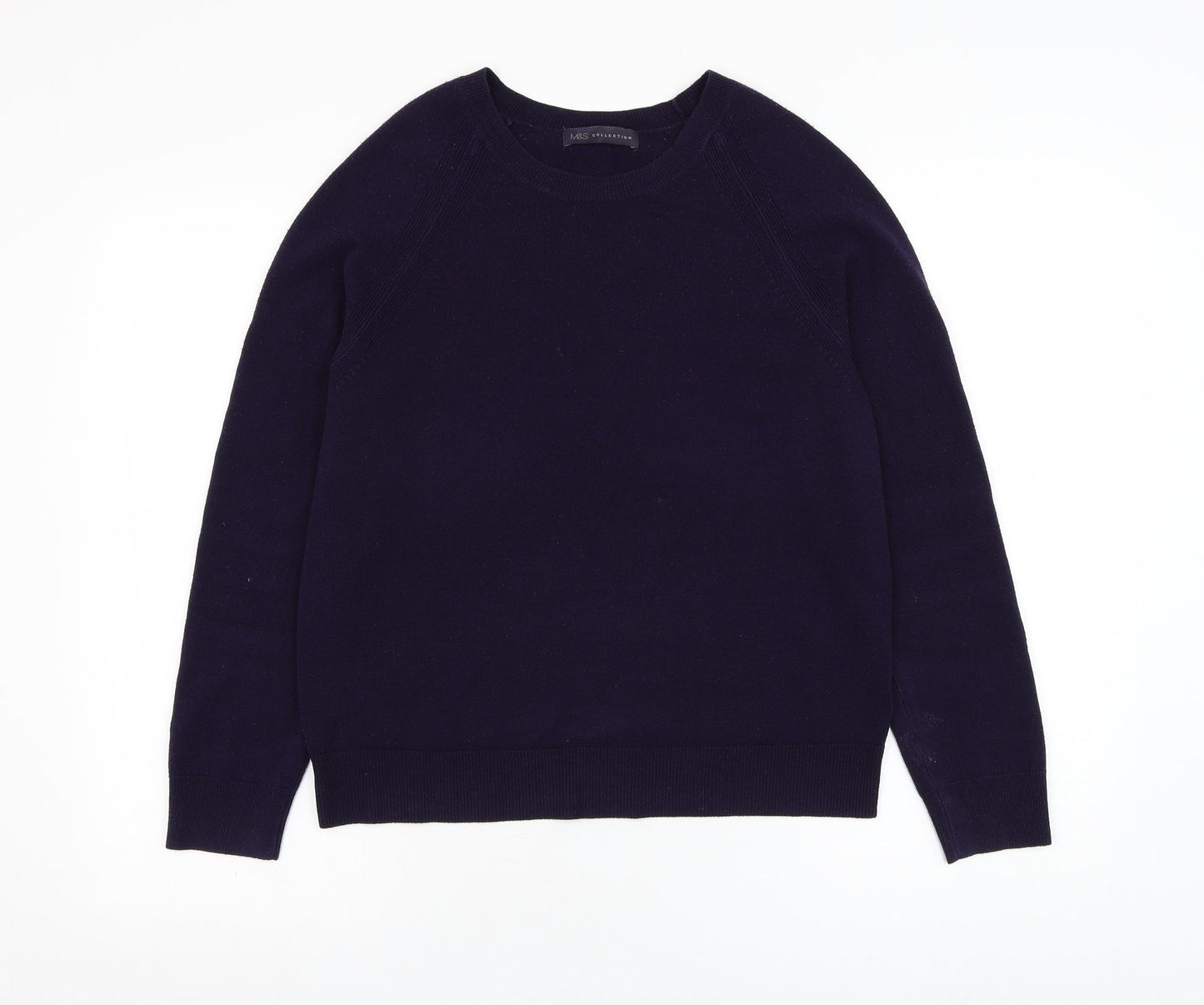 Marks and Spencer Womens Purple Round Neck  Acrylic Pullover Jumper Size 12