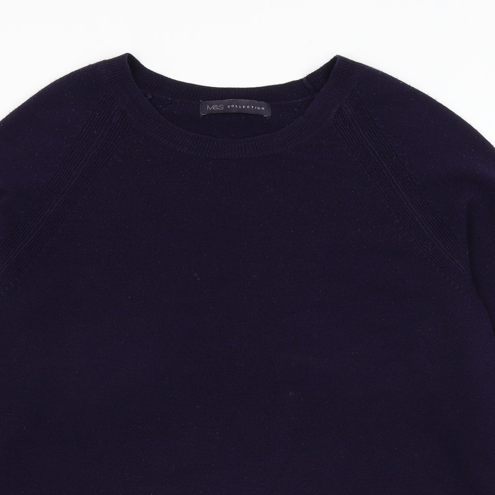 Marks and Spencer Womens Purple Round Neck  Acrylic Pullover Jumper Size 12
