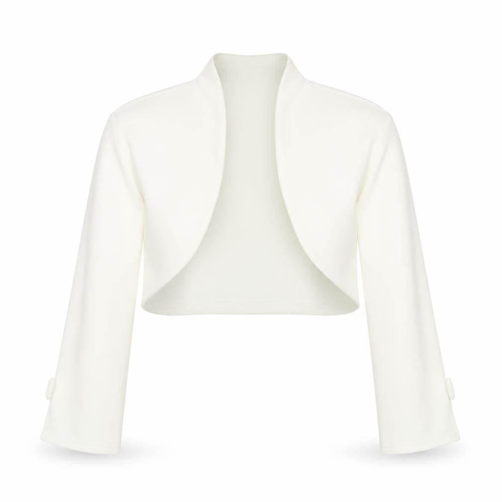 Grace Karin Womens White Round Neck  Polyester Cardigan Jumper Size S