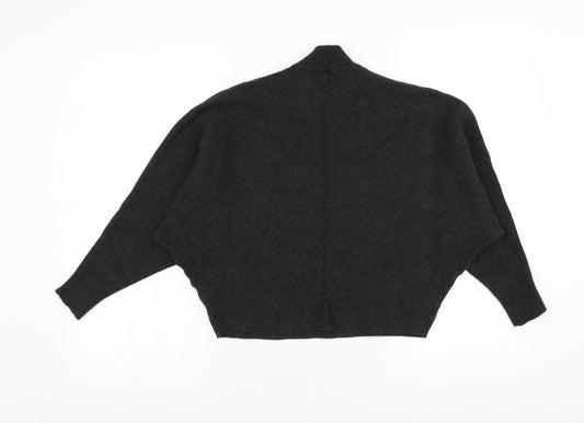 Apricot Womens Grey Mock Neck  Viscose Pullover Jumper Size 12
