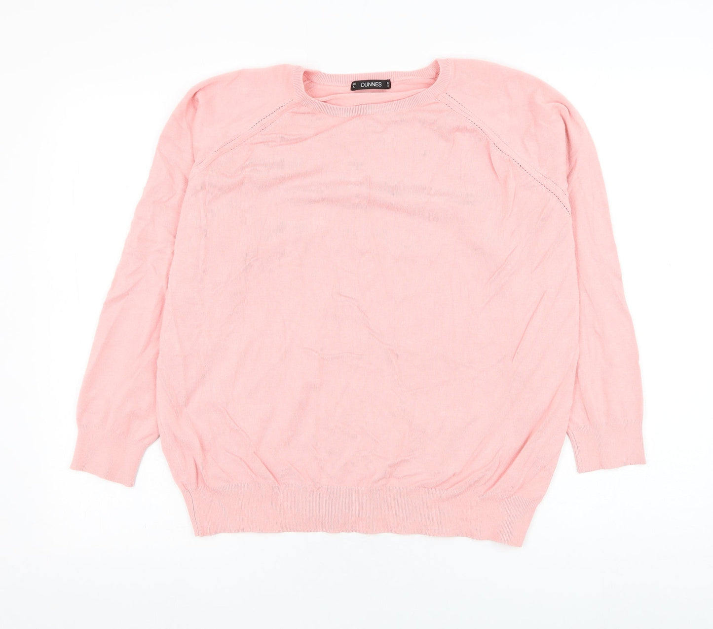 Dunnes Stores Womens Pink Round Neck  Viscose Pullover Jumper Size XL