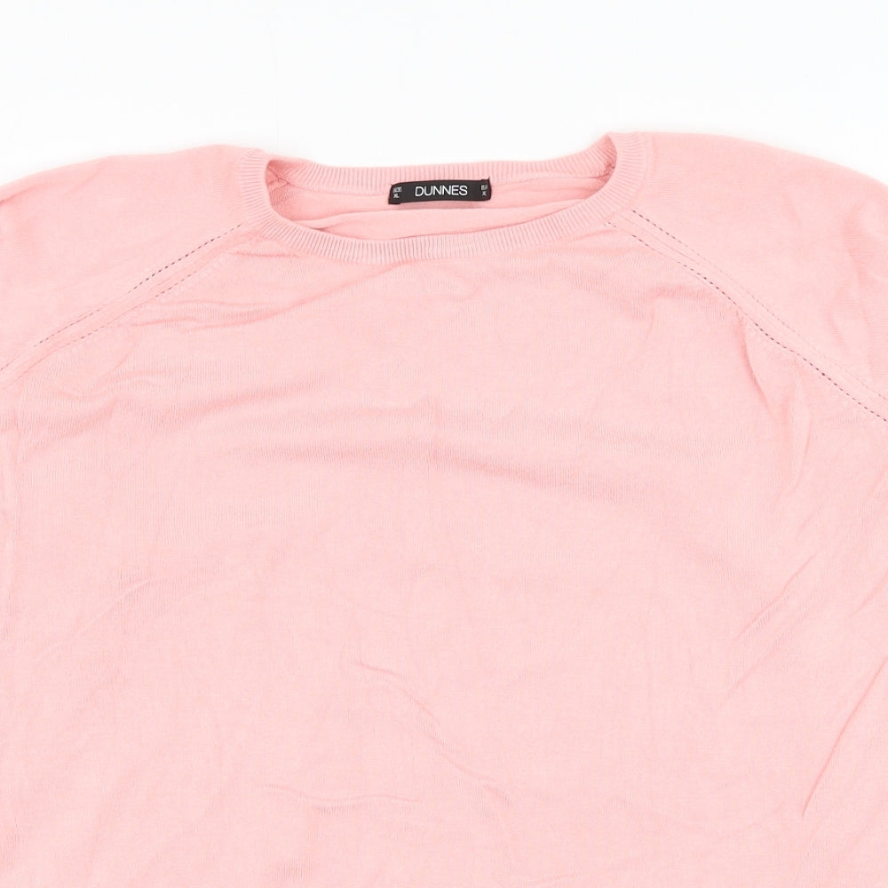 Dunnes Stores Womens Pink Round Neck  Viscose Pullover Jumper Size XL