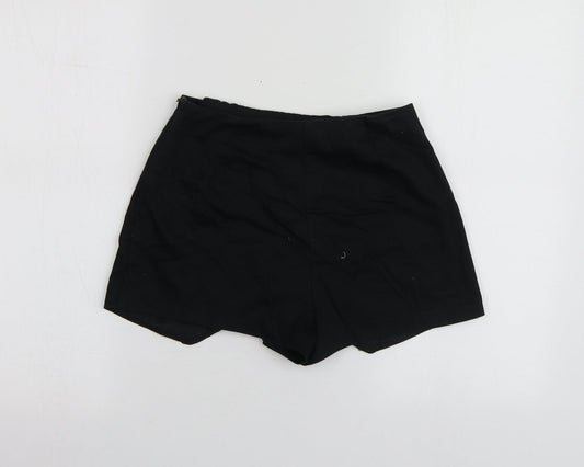 Suiteblanco Womens Black  Cotton Cut-Off Shorts Size 6  Regular