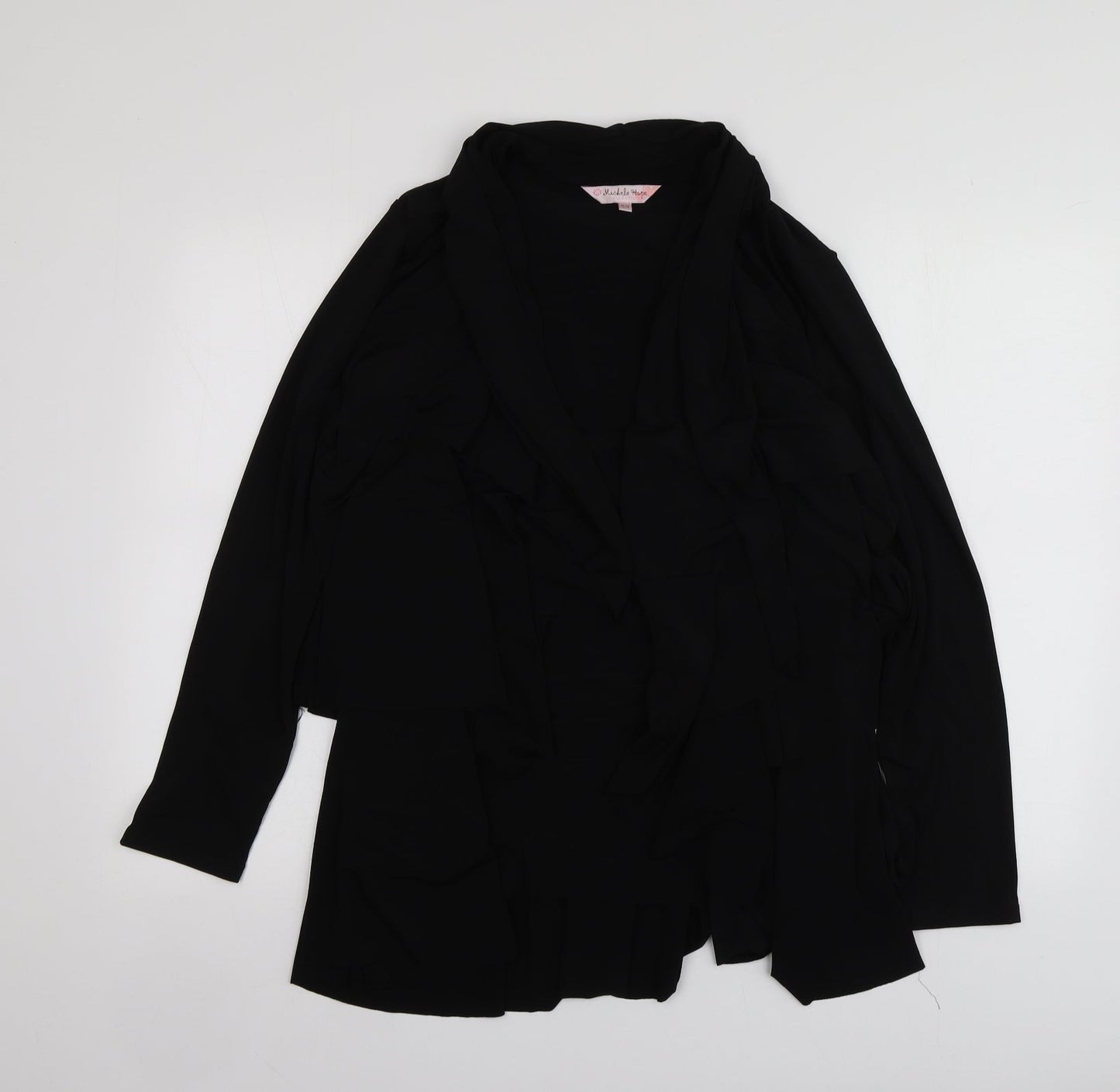 Michele Hope Womens Black  Polyester Kimono Blouse Size 10 V-Neck