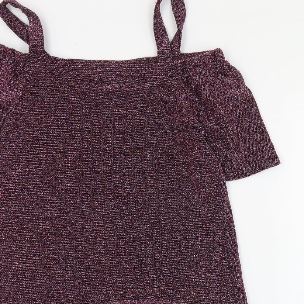 New Look Womens Pink  Nylon Shift  Size 6  Square Neck Pullover
