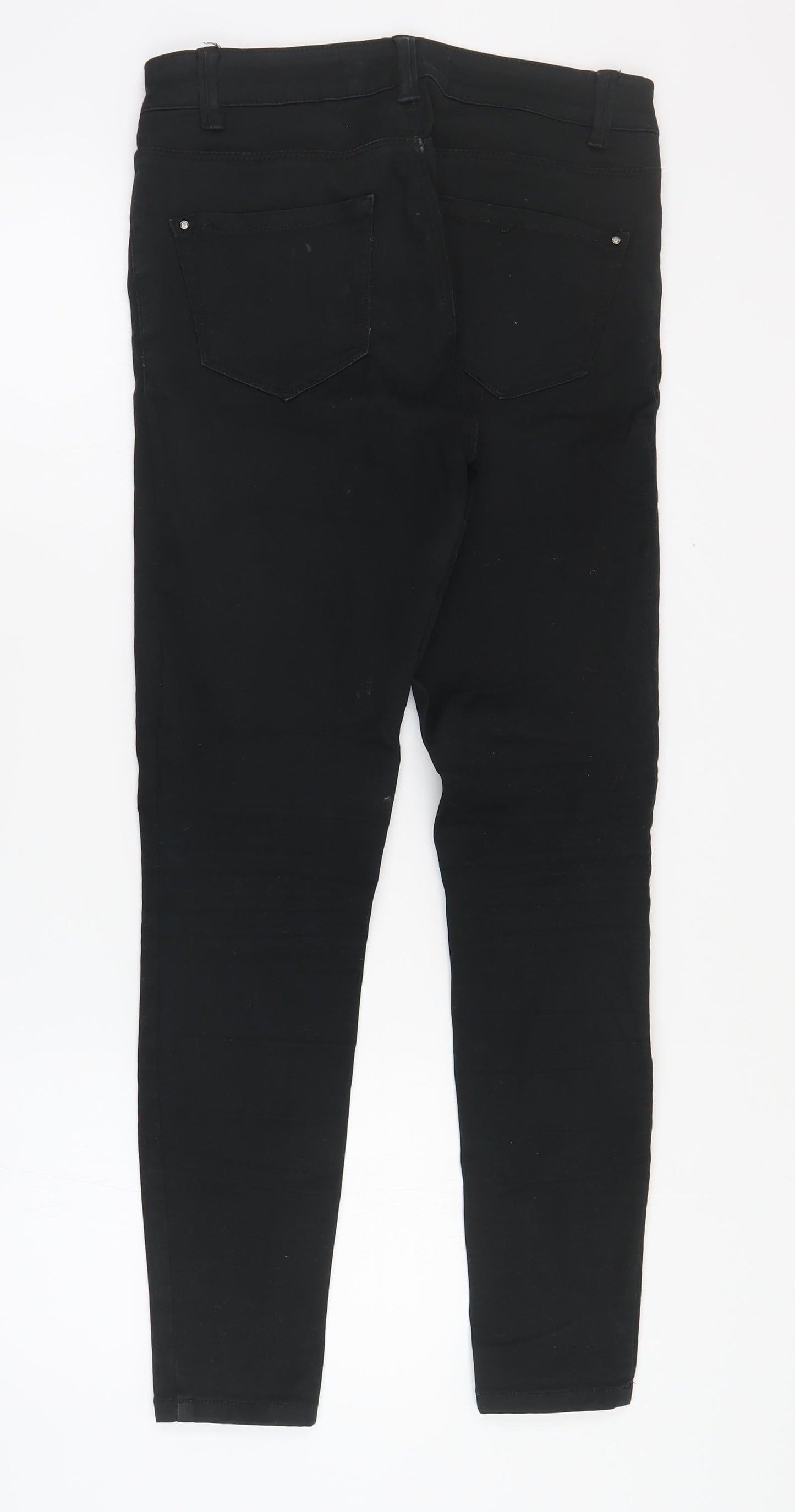 New Look Womens Black  Cotton Skinny Jeans Size 8 L28 in Slim Zip