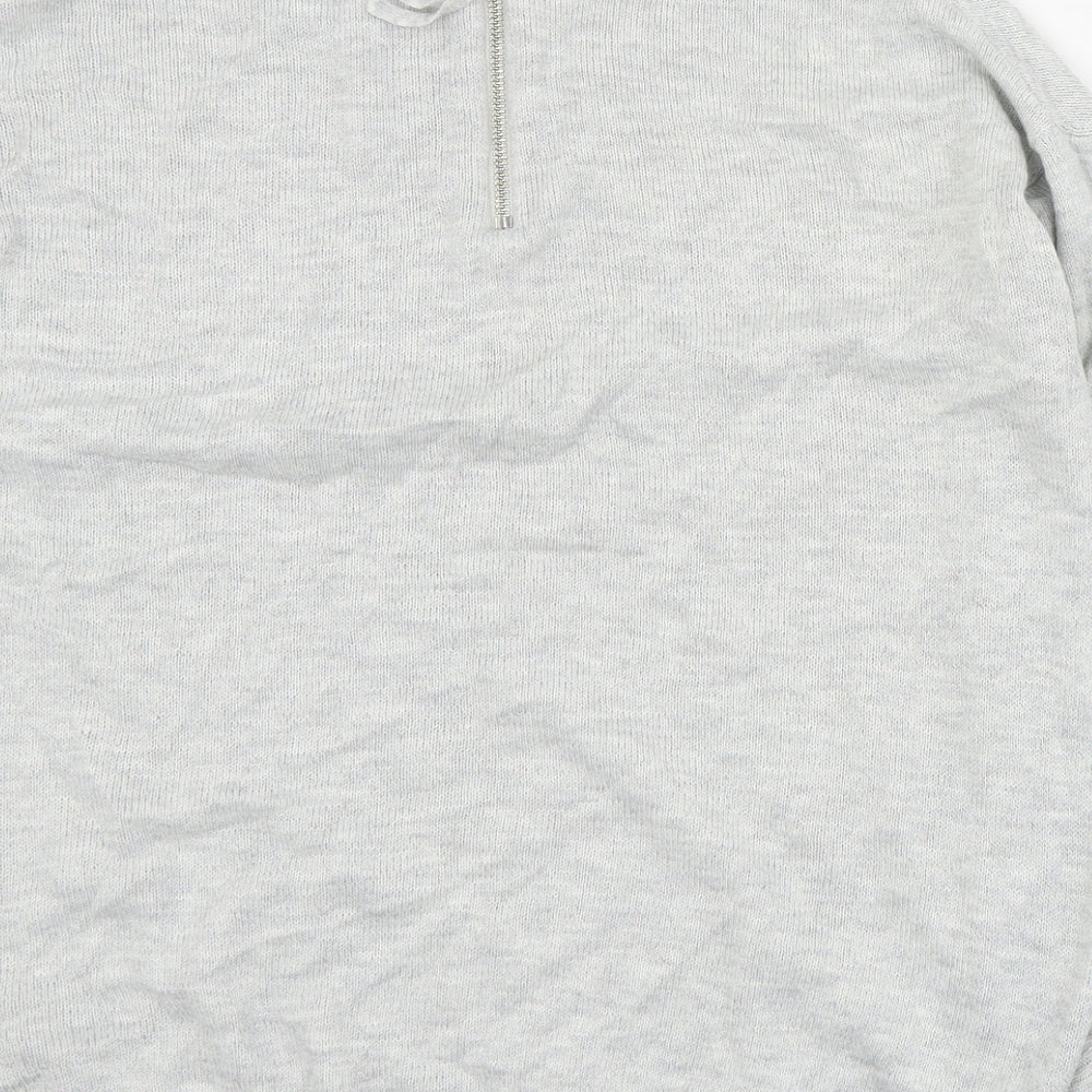 H&M Womens Grey Round Neck  Acrylic Pullover Jumper Size S