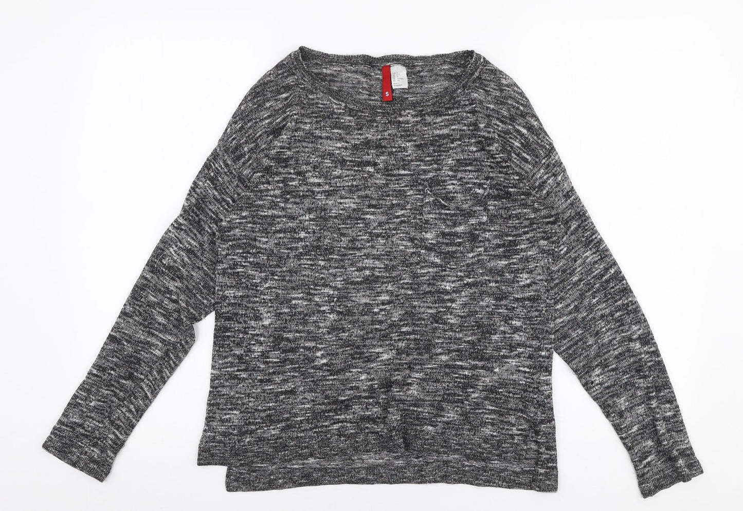 H&M Womens Grey Round Neck  Polyester Pullover Jumper Size S