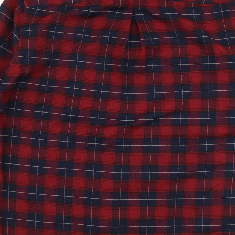 River Island Mens Multicoloured Plaid Cotton  Button-Up Size S Collared Button