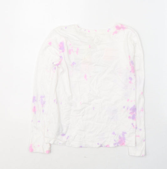 Gap Girls White Geometric Cotton Pullover Casual Size M Round Neck Pullover - Weekend Forever