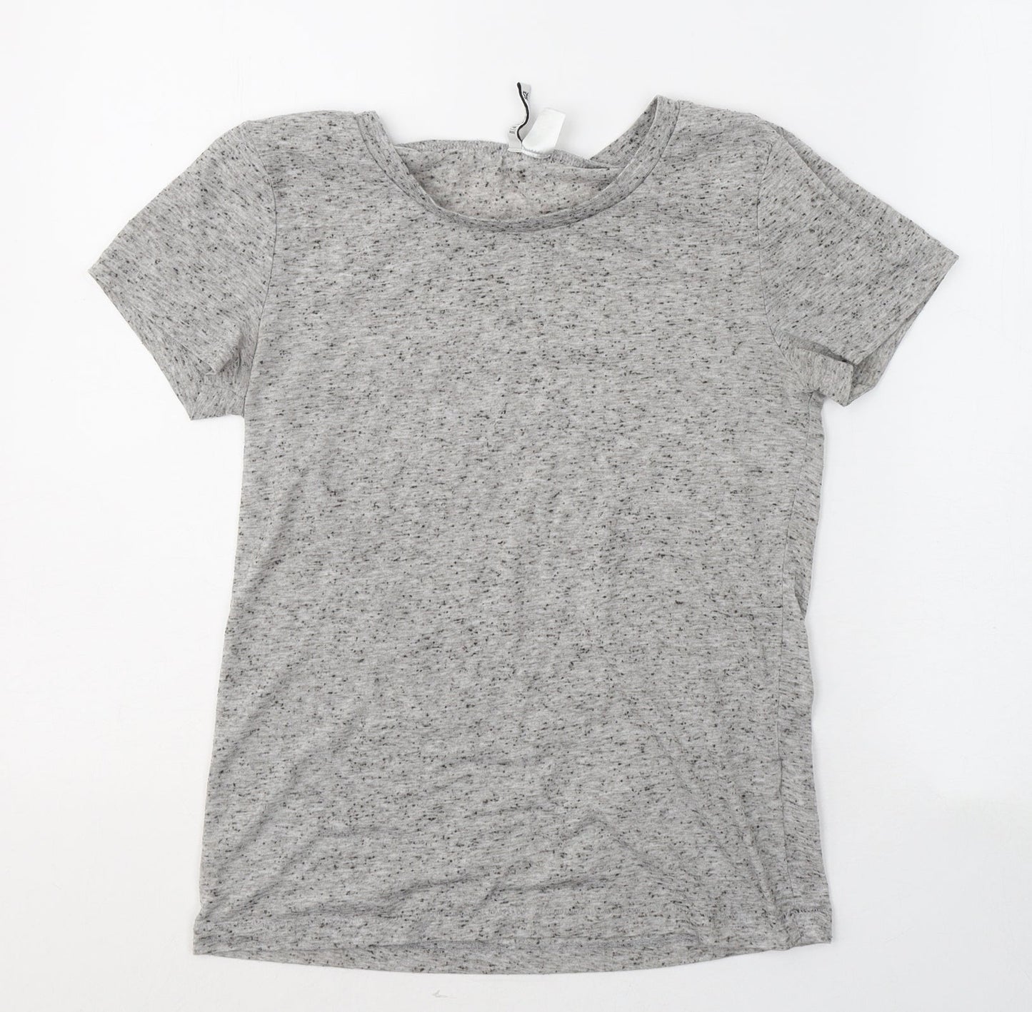 H&M Womens Grey  Polyester Basic T-Shirt Size XS Round Neck