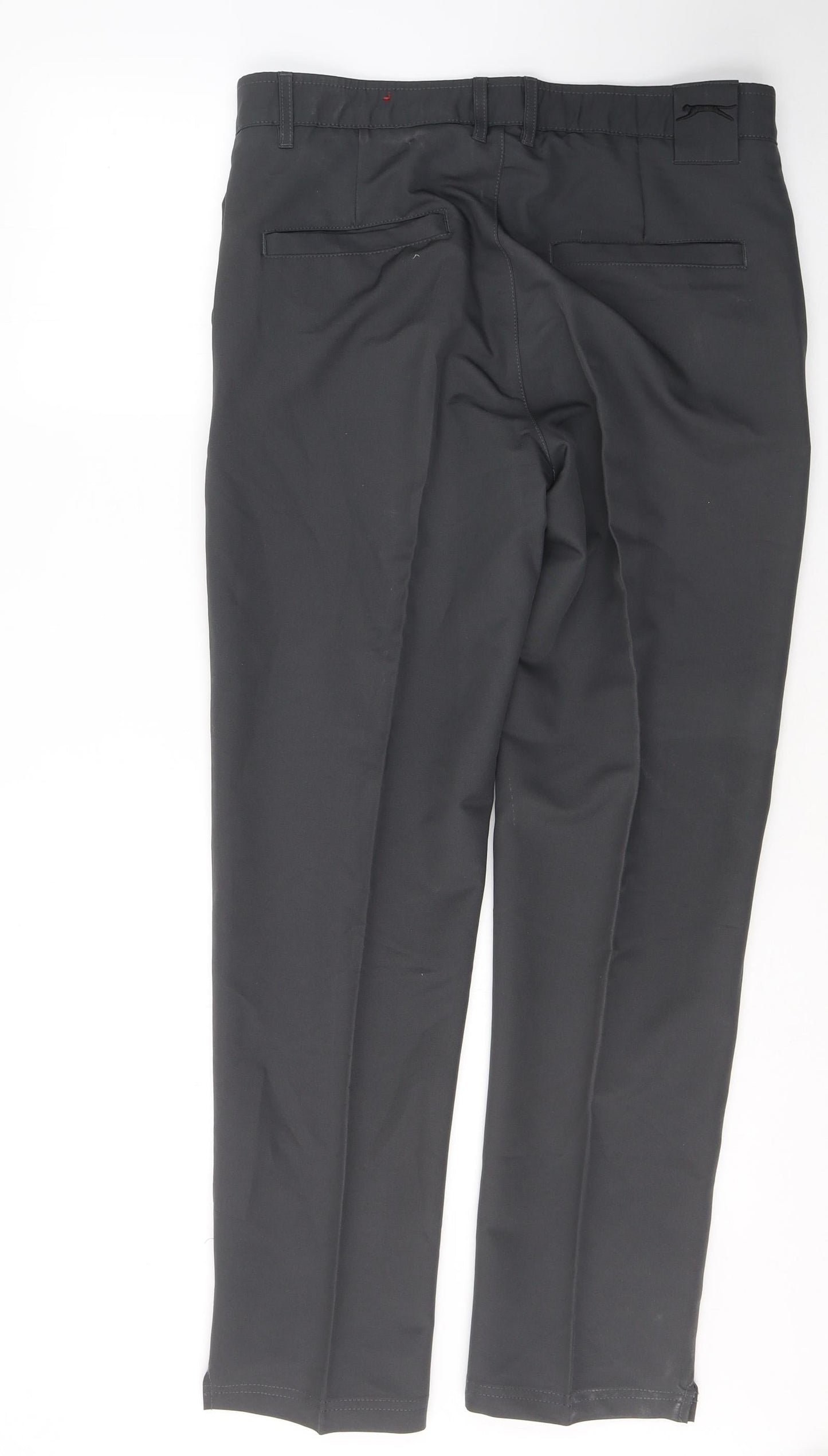 Slazenger Mens Grey  Polyester Trousers  Size 32 L29 in Slim Button