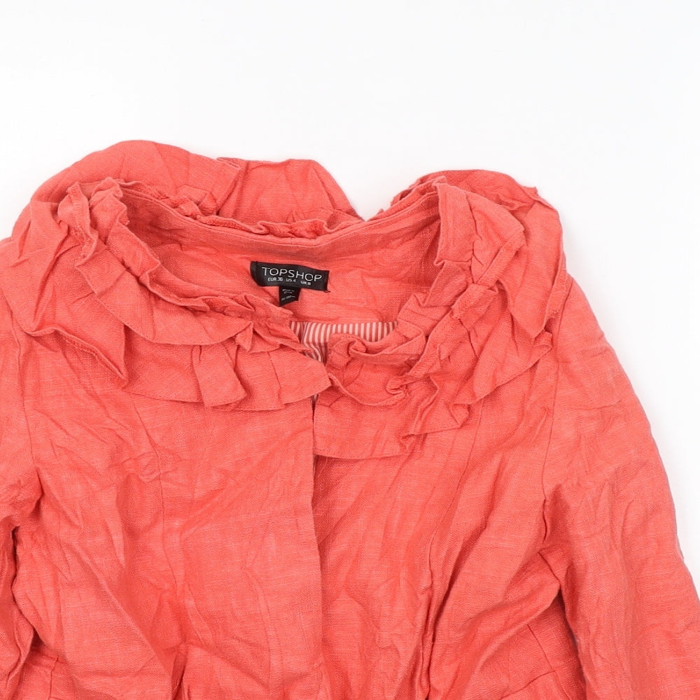Topshop Womens Pink   Jacket Coat Size 8  Buckle