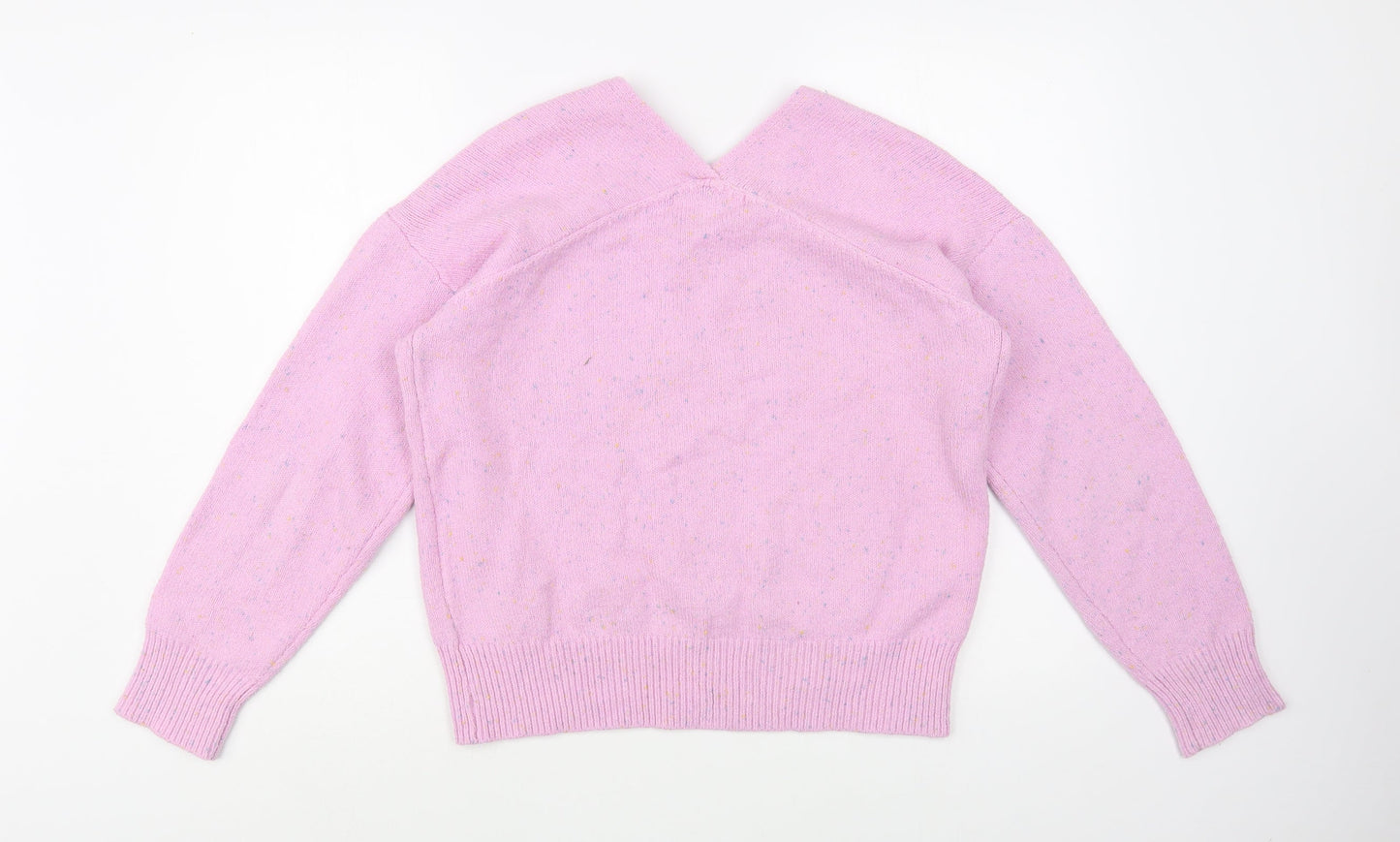 NEXT Womens Pink V-Neck  Cotton Pullover Jumper Size M