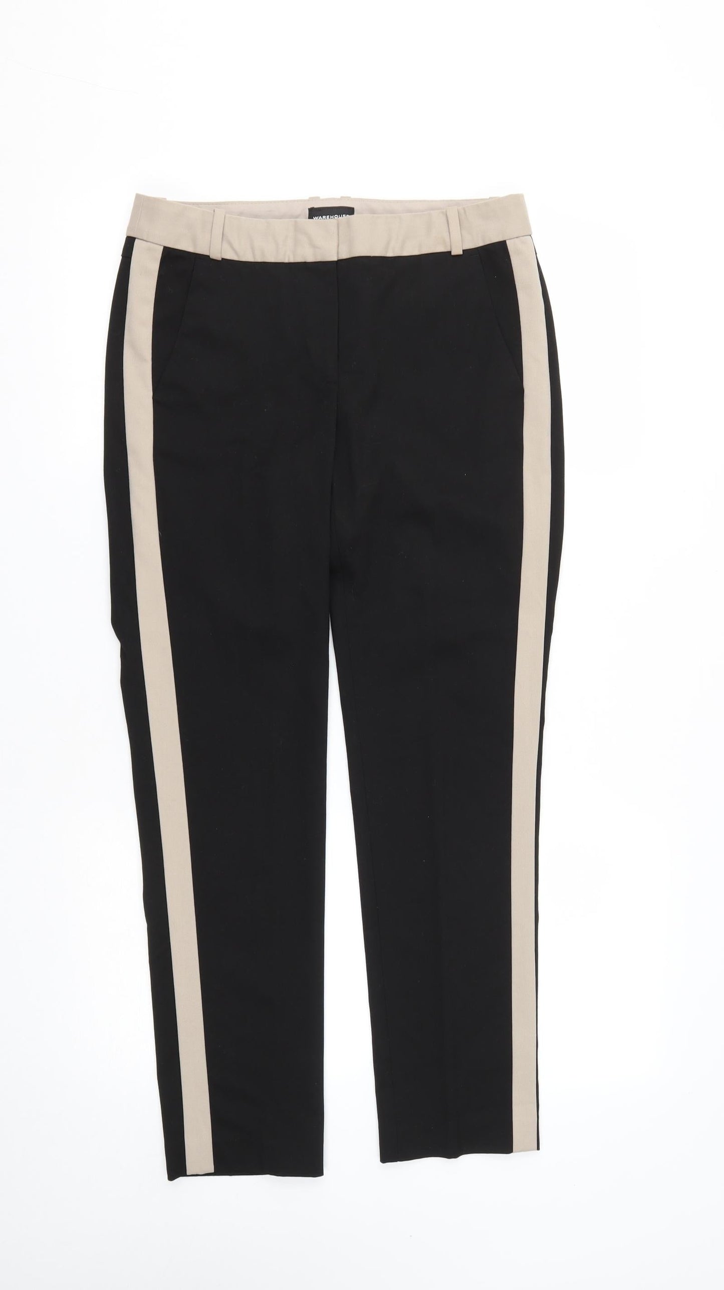 Warehouse Womens Black  Polyester Dress Pants Trousers Size 10 L27 in Regular Zip