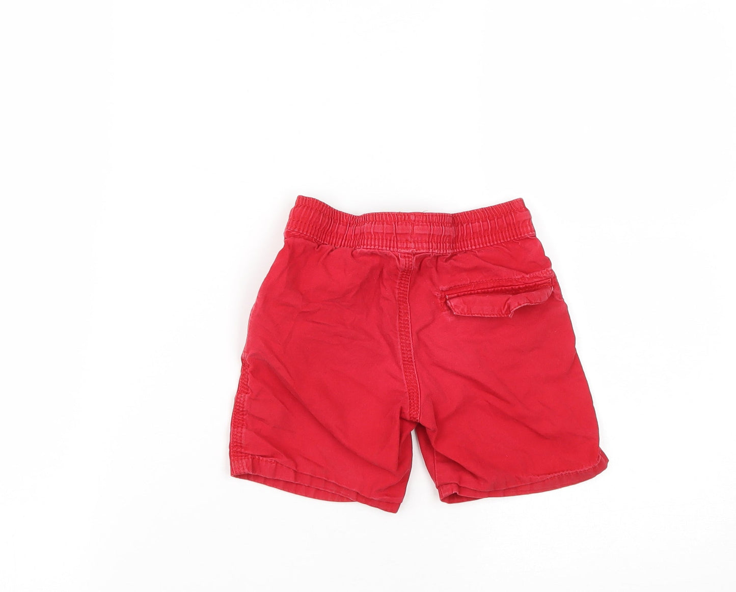 Denim & Co. Boys Red  Cotton Sweat Shorts Size 2 Years  Regular Drawstring