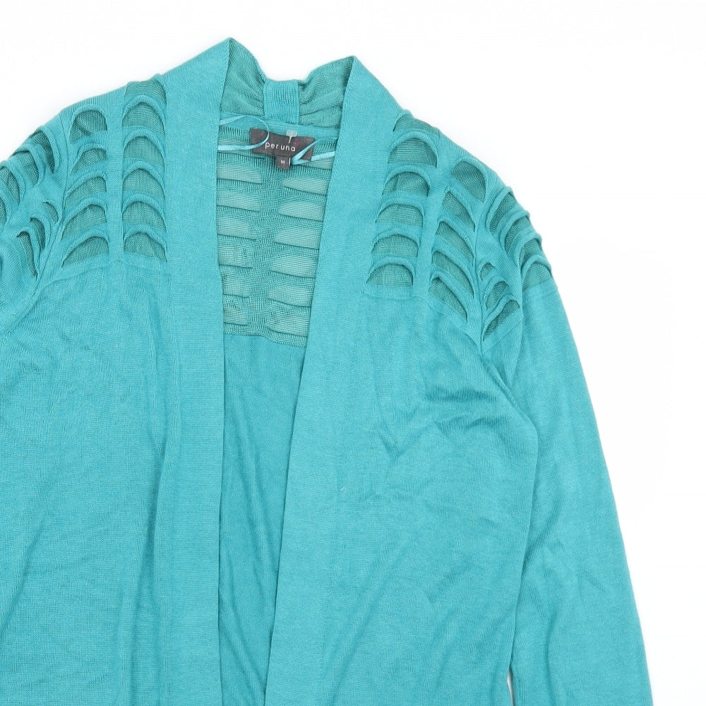 Marks and Spencer Womens Green V-Neck  Viscose Cardigan Jumper Size 10