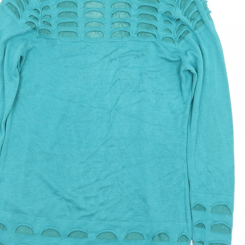 Marks and Spencer Womens Green V-Neck  Viscose Cardigan Jumper Size 10