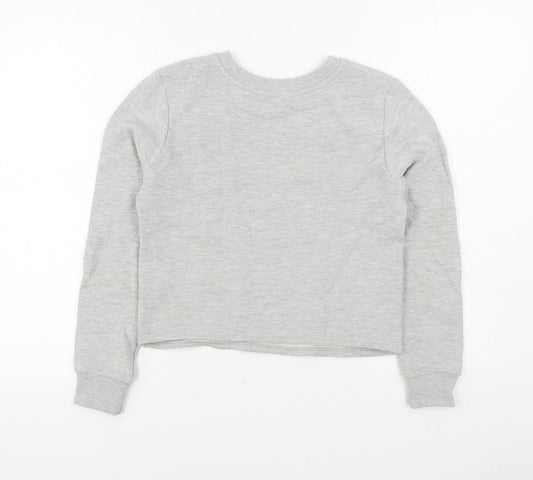 Miss Selfridge Womens Grey  Cotton Pullover Sweatshirt Size 6  Pullover