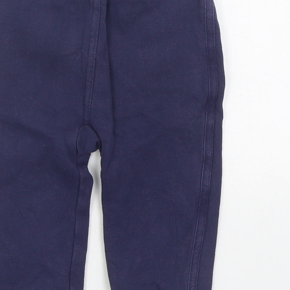George Boys Blue  100% Cotton Jogger Trousers Size 9-12 Months  Tie