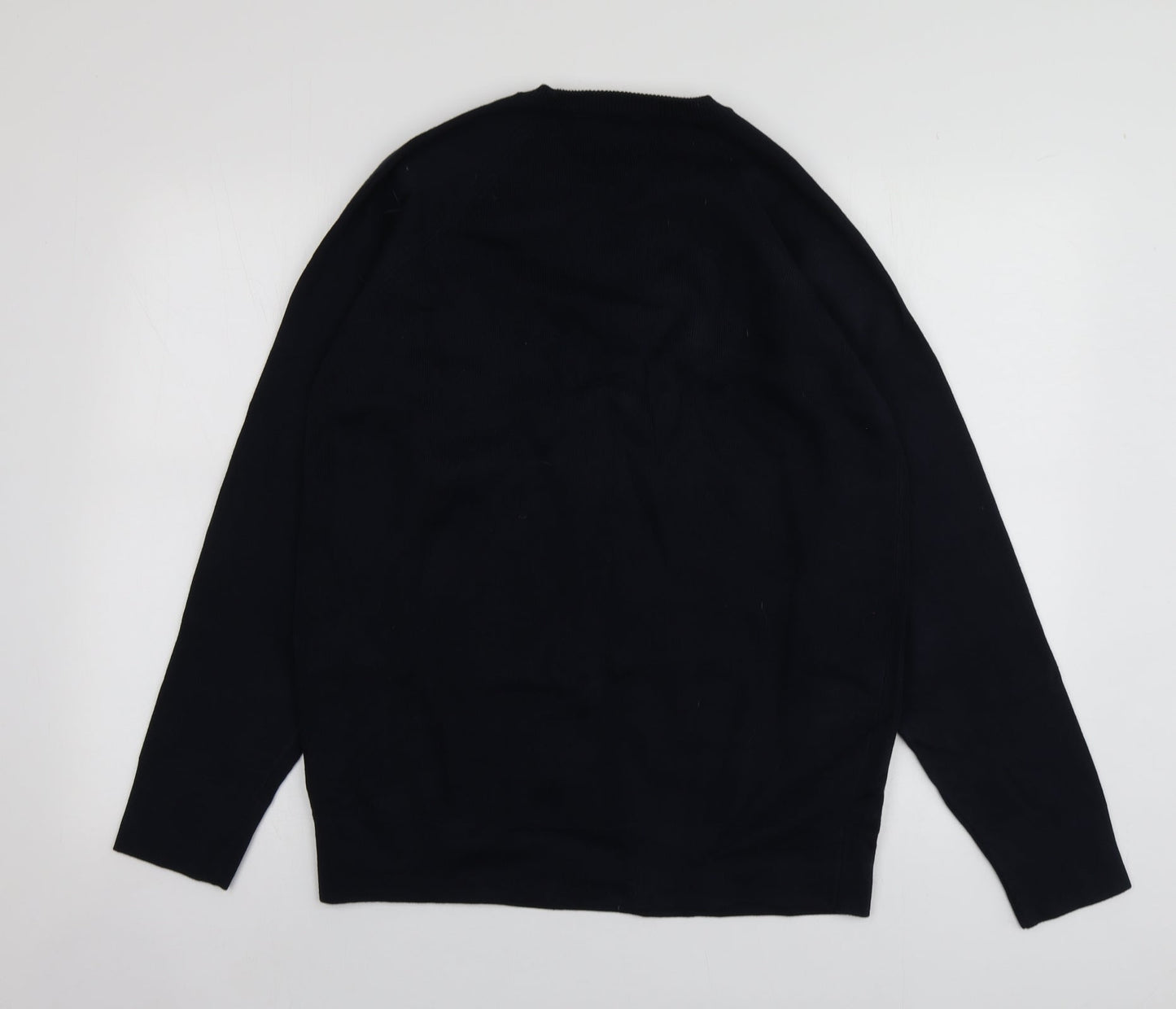 Dunnes Stores Womens Blue Round Neck  Cotton Pullover Jumper Size L