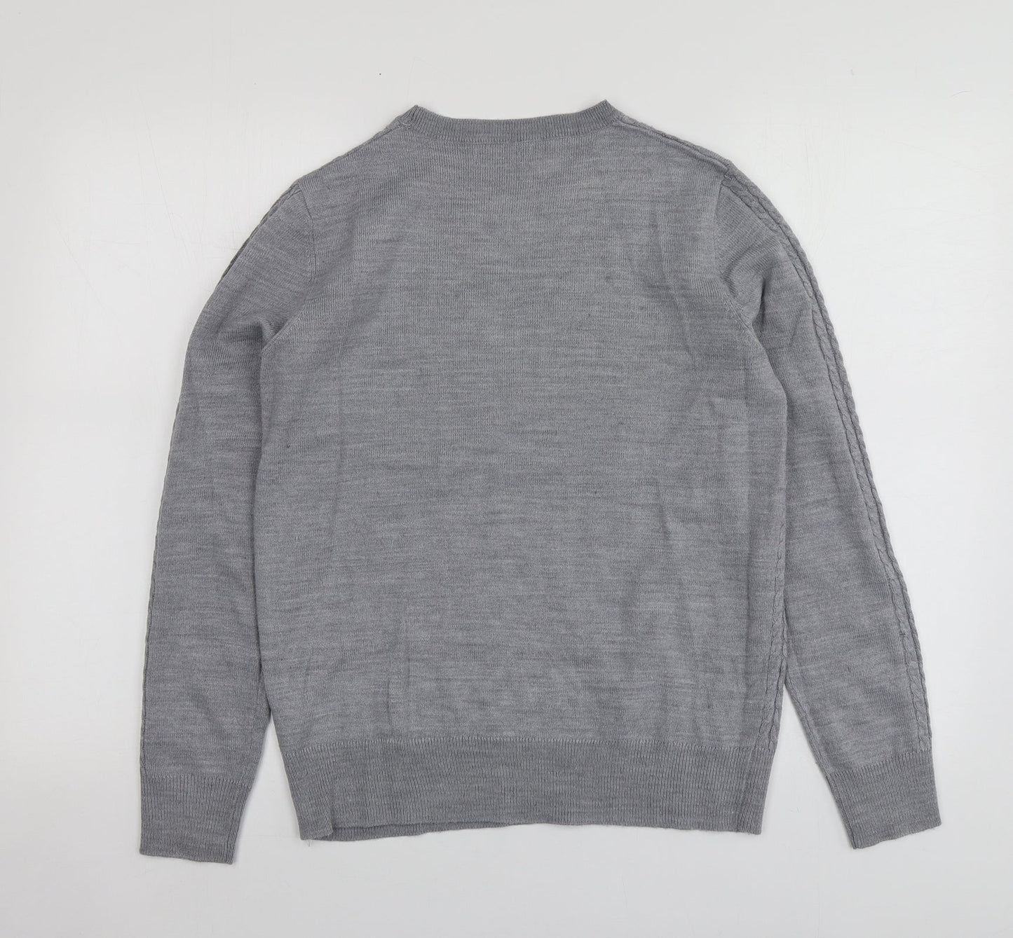 Papaya Womens Grey Round Neck  Acrylic Pullover Jumper Size 12