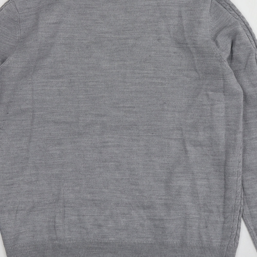 Papaya Womens Grey Round Neck  Acrylic Pullover Jumper Size 12