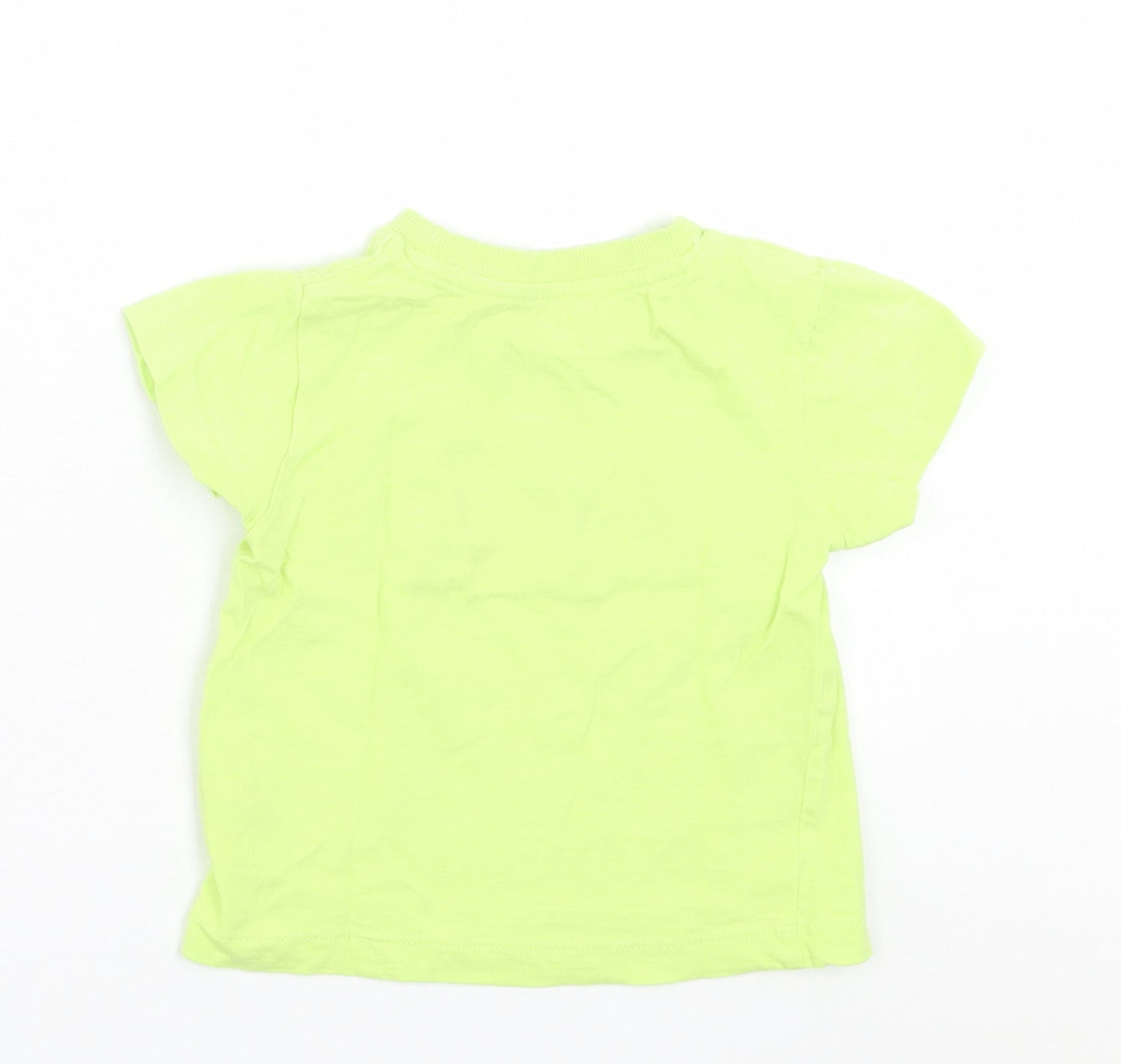 Matalan Boys Green  Cotton Basic T-Shirt Size 9-12 Months Crew Neck Pullover