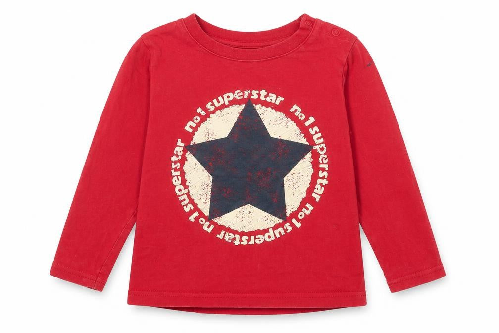 NEXT Boys Red  Cotton Basic Casual Size 12-18 Months Crew Neck Button