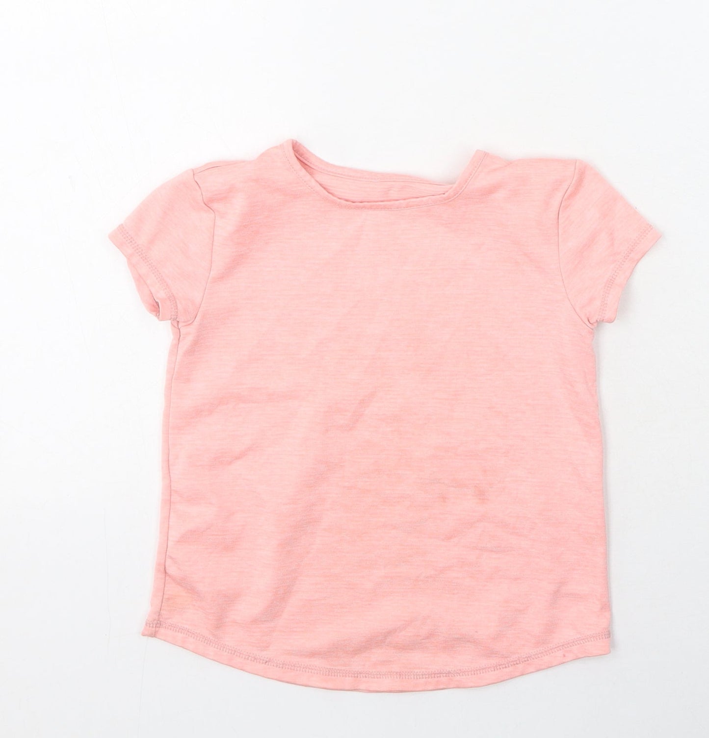 Dunnes Stores Boys Pink  Polyester Basic Casual Size 5-6 Years Round Neck