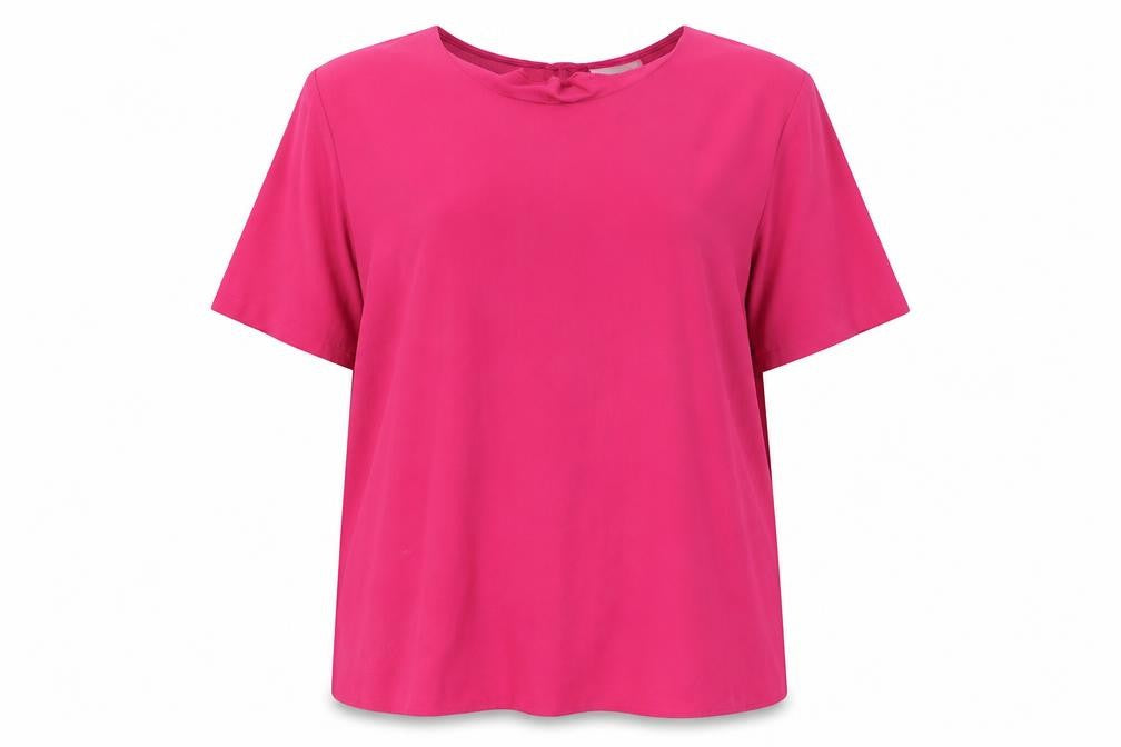 Dunnes Womens Pink  Polyester Basic T-Shirt Size XL Round Neck